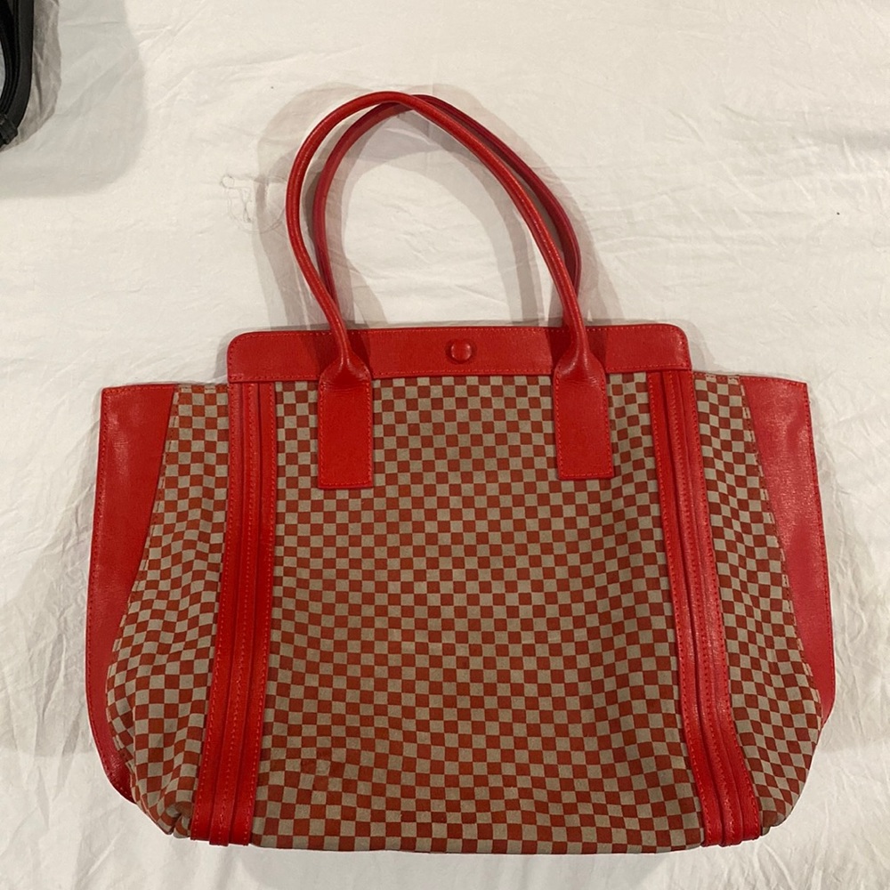 Red leather and suede Alberta di Canio purse
